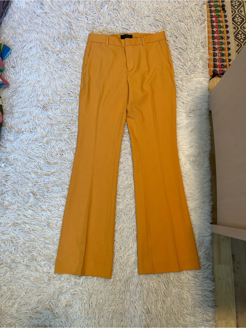 Banana Republic Sculpted Stretch yellow/ gold  flared dress pants 0